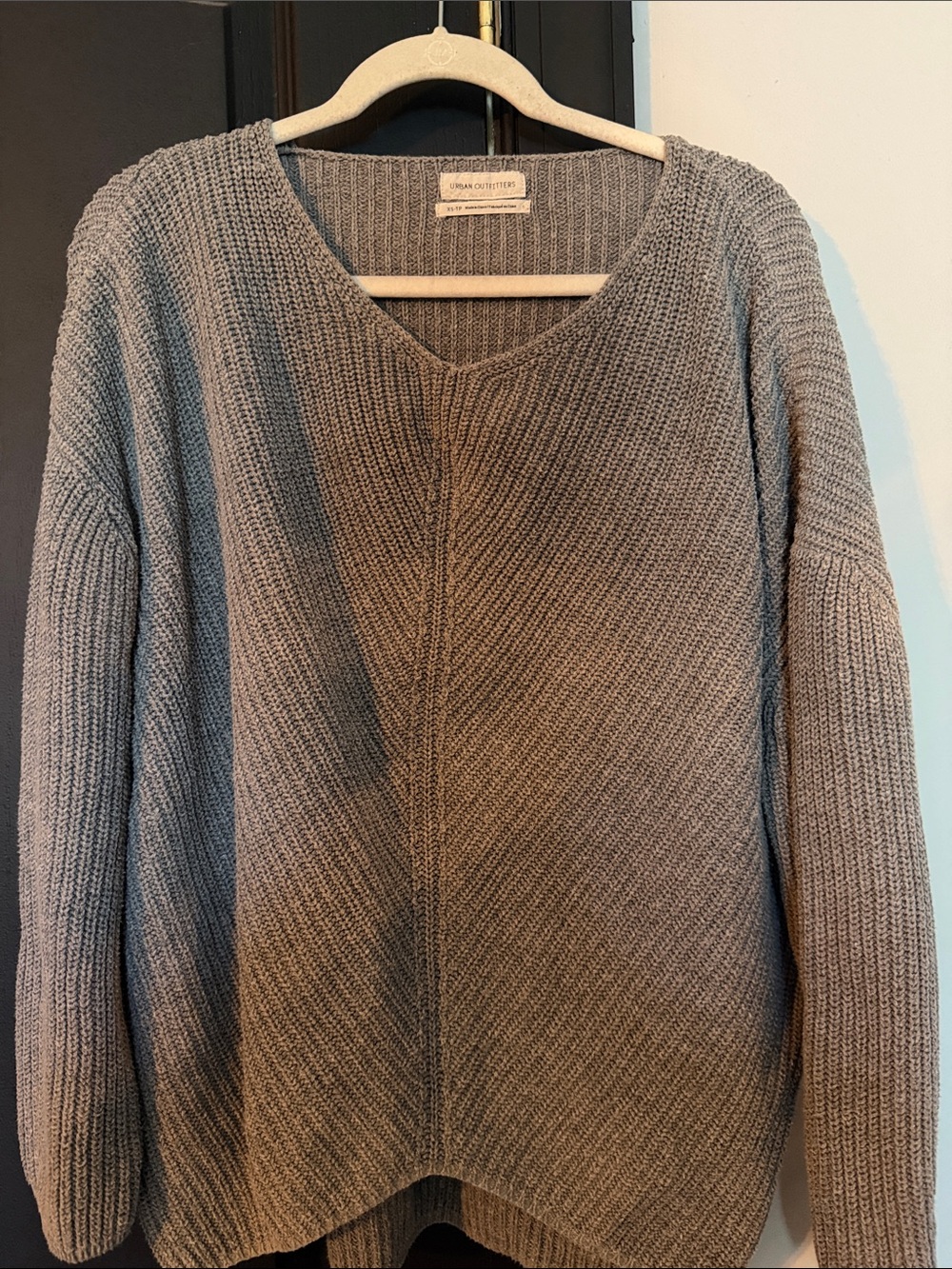 Urban Outfitters Gray Scoop-Neck Knit Sweater